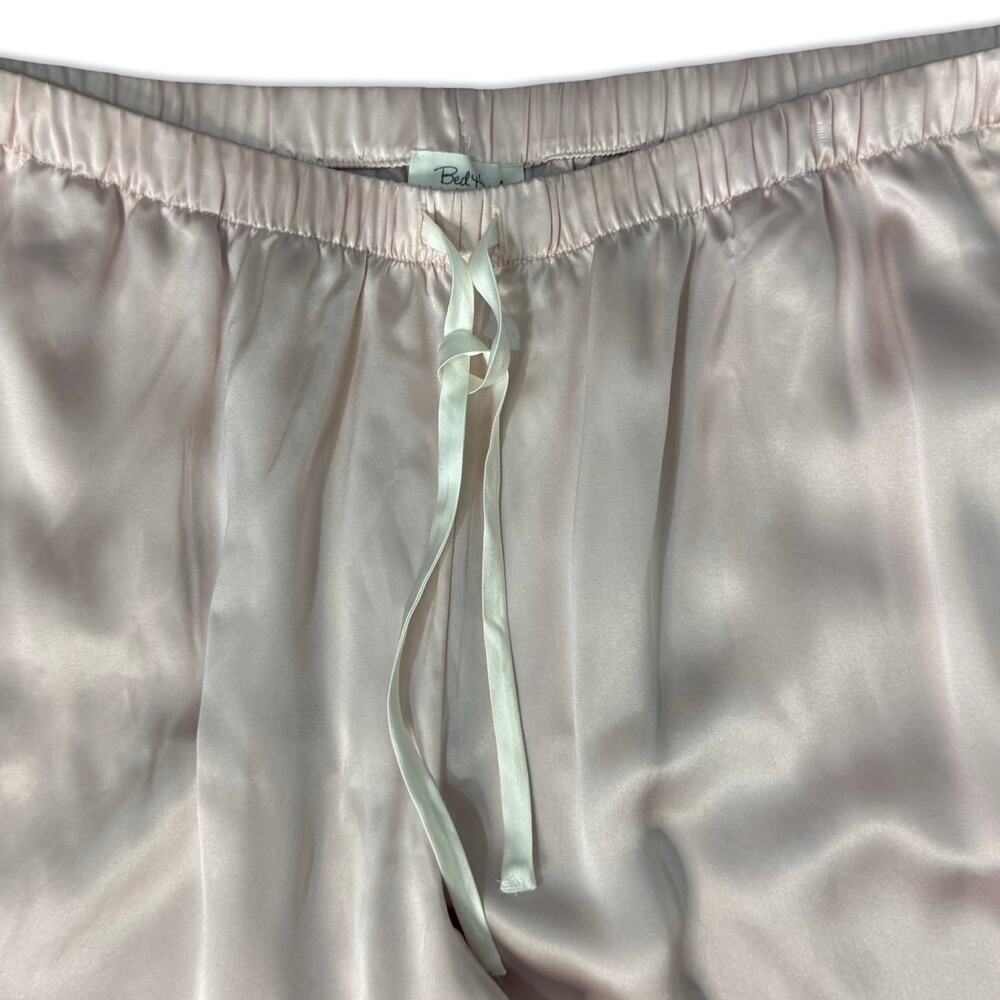 BedHead Baby Pink 100% Silk Matching PJ Luxury Pajama Set Tank Pants size L - Picture 14 of 16